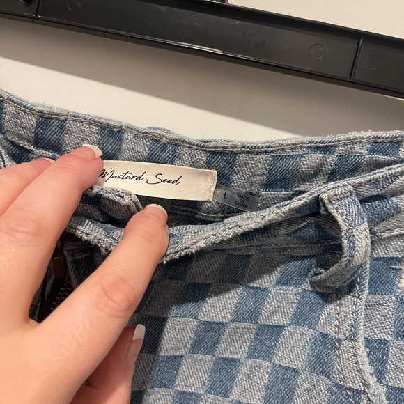 NWT denim checkered shorts - Picture 3 of 3